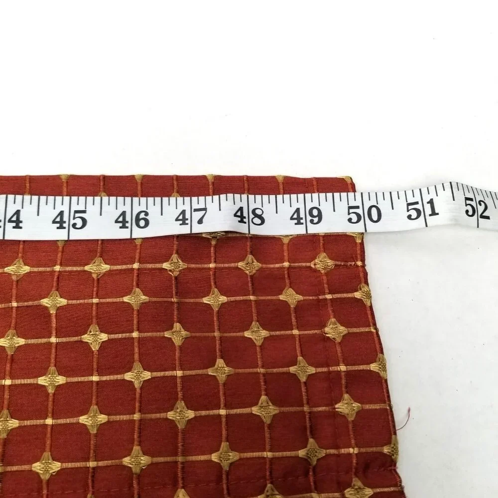 Set of 2 Veratex Rust Gold Embroidered Window Valance Lined Rod Pocket Geometric